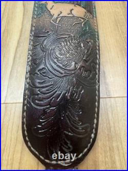 Torel Top Grain Cowhide U. S. A. 4850 Rifle Sling Deer Design Needs Repair