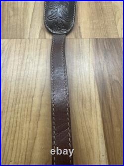 Torel Top Grain Cowhide U. S. A. 4850 Rifle Sling Deer Design Needs Repair