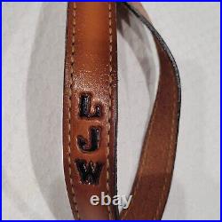 Torel Vtg Tooled Buck Top Cowhide Adjustable Padded Rifle Sling Leather Made USA