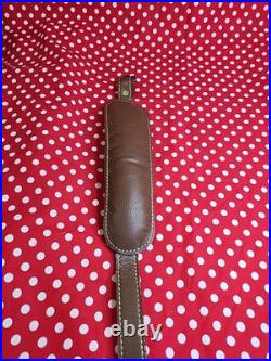 Torel White Stitched Padded Suede Backed Leather Rifle Sling With Swivels