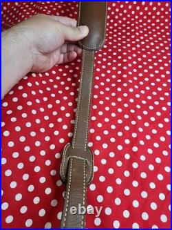 Torel White Stitched Padded Suede Backed Leather Rifle Sling With Swivels