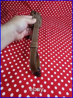 Torel White Stitched Padded Suede Backed Leather Rifle Sling With Swivels