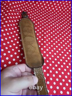 Torel White Stitched Padded Suede Backed Leather Rifle Sling With Swivels