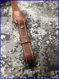 Torel White Stitched Tooled Trophy Whitetail Buck Leather Rifle Sling W Swivels