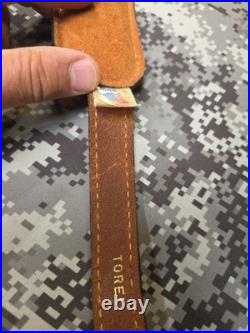Torel White Stitched Tooled Trophy Whitetail Buck Leather Rifle Sling W Swivels