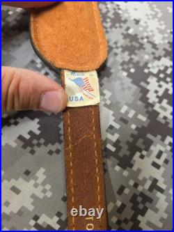 Torel White Stitched Tooled Trophy Whitetail Buck Leather Rifle Sling W Swivels