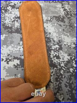 Torel White Stitched Tooled Trophy Whitetail Buck Leather Rifle Sling W Swivels