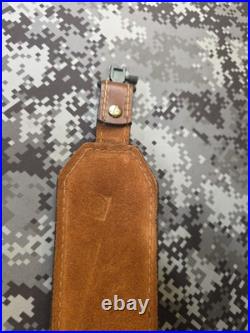 Torel White Stitched Tooled Trophy Whitetail Buck Leather Rifle Sling W Swivels