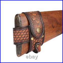 Tourbon Hunting Leather No Drill Gun Sling Carry Strap + Rifle Stock Cover Set
