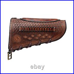 Tourbon Leather 1 Point Gun Sling Strap+Rifle Slip on Recoil Pad. 22lr Ammo Slot