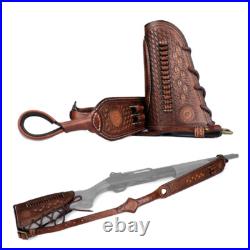 Tourbon Leather. 22 Rifle Recoil Pad Gun Buttstock Cover+ Barrel Mount Gun Sling