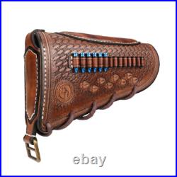 Tourbon Leather 30-06 Gun Sling Strap+ Rifle Slip on Recoil Pad. 22lr Ammo Slot