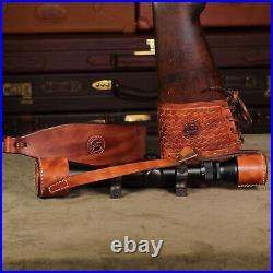 Tourbon Leather Rifle Recoil Pad Shotgun Buttstock Holder+ Gun Sling+Scope Cover