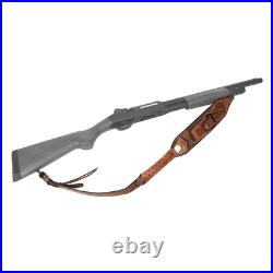 Tourbon Leather Rifle Sling Gun Ammo Carrying Strap withKnife Sheath Case+ Swivels