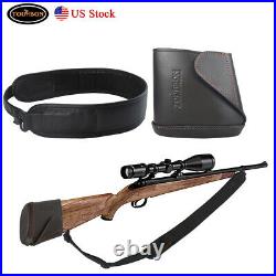 Tourbon Leather Shotgun Recoil Pad Slip-on Stock Holder+ Rifle Sling Swivels Set
