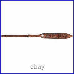 Tourbon Premium Leather Rifle Sling with 3-Round Ammo Holder &Side Pouch Hunting