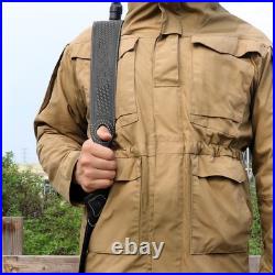 Tourbon Retro Black Leather Rifle Sling Gun Carry Strap Shooting+ 2 Pcs Swivels