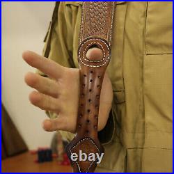 Tourbon Retro Leather No Drill Gun Slings Strap+Rifle Buttstock Cover Recoil Pad