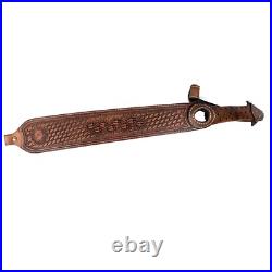 Tourbon Retro Leather Rifle Sling Gun Carry Strap Shooting Rest + Swivels Studs