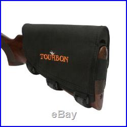 Tourbon Rifle Cheek Riser Rest Ammo Holder+Leather Shot Gun Sling Swivels Strap