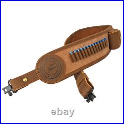 Tourbon Shooting Rifle Sling. 22LR Ammo Holder Pouch Finger Rest Loop withSwivels