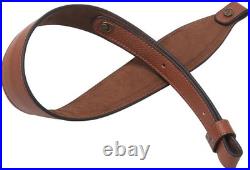 Tourbon Vintage Leather Deer Head Embroidery Padded Rifle Gun Sling Strap with S