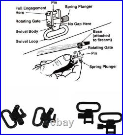 Tourbon Vintage Leather Deer Head Embroidery Padded Rifle Gun Sling Strap with S