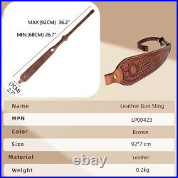 Tourbon Vintage Leather Rifle Sling Gun Carry Strap Shooting Rest+ Pair Swivels