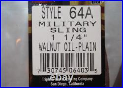 Triple K Leather Military Rifle Sling (2) 1 1/4 Brass Hardware New $4.50 Ship