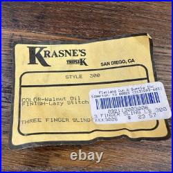 Triple K Style 300 Krasne's 3 Finger Shotgun Rifle Sling Walnut Oil Leather VNTG