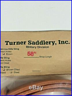 Turner Saddlery National Match Service Rifle Sling Leather Tan 58 New Sealed