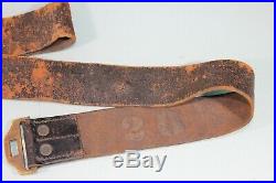 US Civil War Indian Wars Unit Marked Leather Rifle Musket Sling Strap Nice! S80
