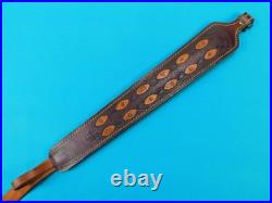 US Pathfinder Tooled and Stitched Padded Leather Rifle Sling With Swivels