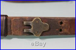 US WW1 WW2 Unmarked Brown Leather M1903 Garand Leather Rifle Sling S21