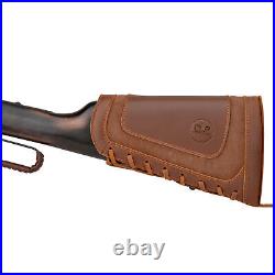 USA Leather Buttstock, Rifle Sling With Swivels For. 357.30-30.38 in Brown