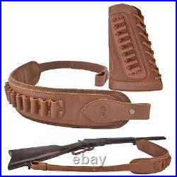 USA Leather Gun Buttstock With Rifle Sling For. 357.30-30.38.32Win Spcl Set
