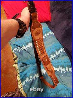 USA Leather Rifle Sling + Gun Buttstock For. 30-06.30-30.45-70.44-40.44