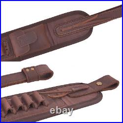 USA Leather Rifle Sling Gun Shell Loop Canvas Ammo Strap 12GA. 22.308.357 30/30