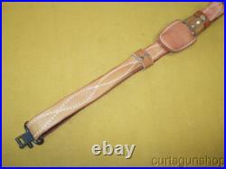 Unbranded Brown Leather Padded Rifle Sling 1 Inch with Swivels