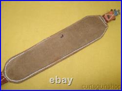 Unbranded Brown Leather Padded Rifle Sling 1 Inch with Swivels