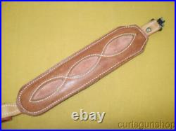 Unbranded Brown Leather Padded Rifle Sling 1 Inch with Swivels