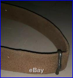 Unknown Web Rifle Sling German Hardware Canvas and Leather Lateral Gate Swivel
