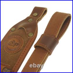 Upgrade Leather Rifle Gun Two Point Sling Carry Straps with Cartridge Holder