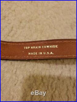 VINTAGE TOREL PADDED TOP GRAIN COWHIDE LEATHER RIFLE SLING #4750 WithWhitetail