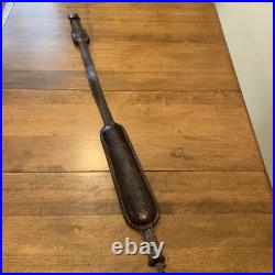 VTG 1982 Stalker Lizard Print Leather Padded Shoulder Rifle Sling Burgundy Brown