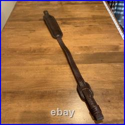 VTG 1982 Stalker Lizard Print Leather Padded Shoulder Rifle Sling Burgundy Brown