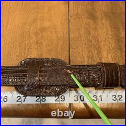 VTG 1982 Stalker Lizard Print Leather Padded Shoulder Rifle Sling Burgundy Brown