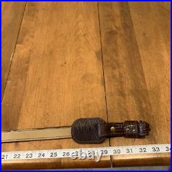 VTG 1982 Stalker Lizard Print Leather Padded Shoulder Rifle Sling Burgundy Brown