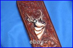 VTG Arvo Ojala gun leather rifle sling Antelope pronghorn Rare find! Never used