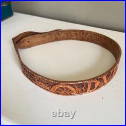 VTG Hand Tooled Leather Rifle Sling ARIZONA Western Cowboy Art Signed Gun Strap